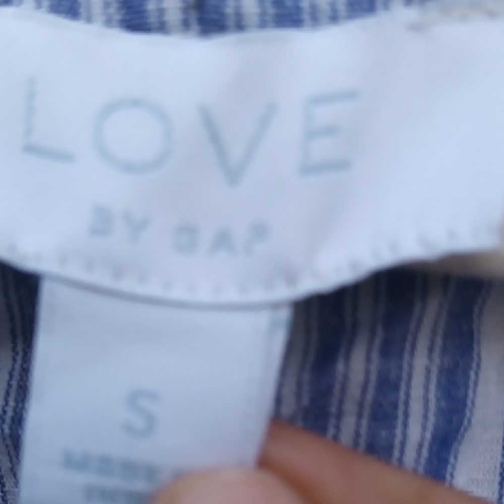 GAP White and Blue Casual Midi Sundress with Collar - Picture 2 of 8